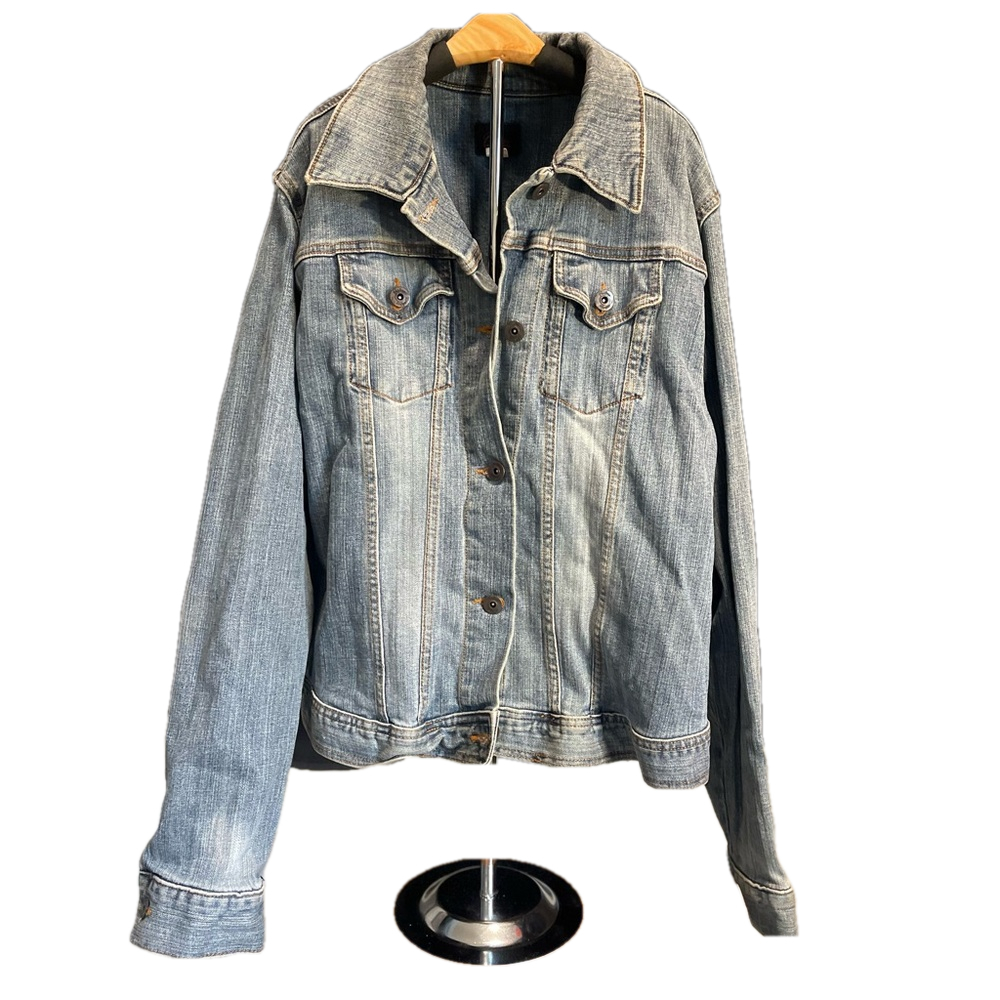 Riders Copper Collection Women Faded Blue Jean Jacket Size XL Button‎ Up Pockets